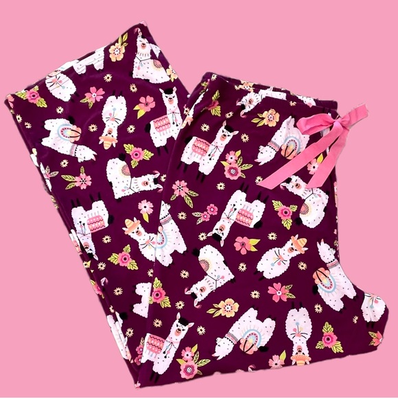 Bobbie Brooks Other - NWOT Bobbie Brooks Size 2X Pink & Purple Llama Polyester/Spandex PJ Pants
